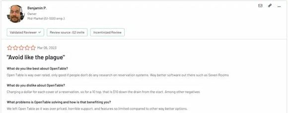 OpenTable reviews