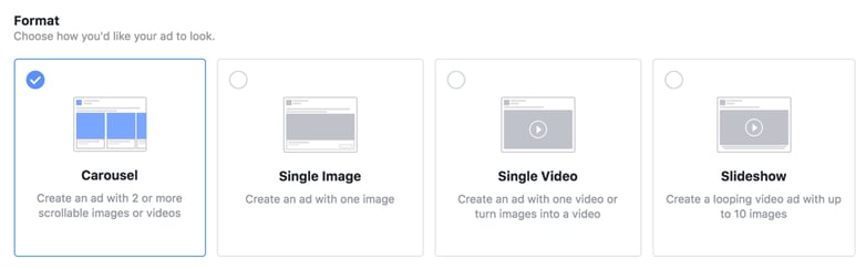 instagram ads format